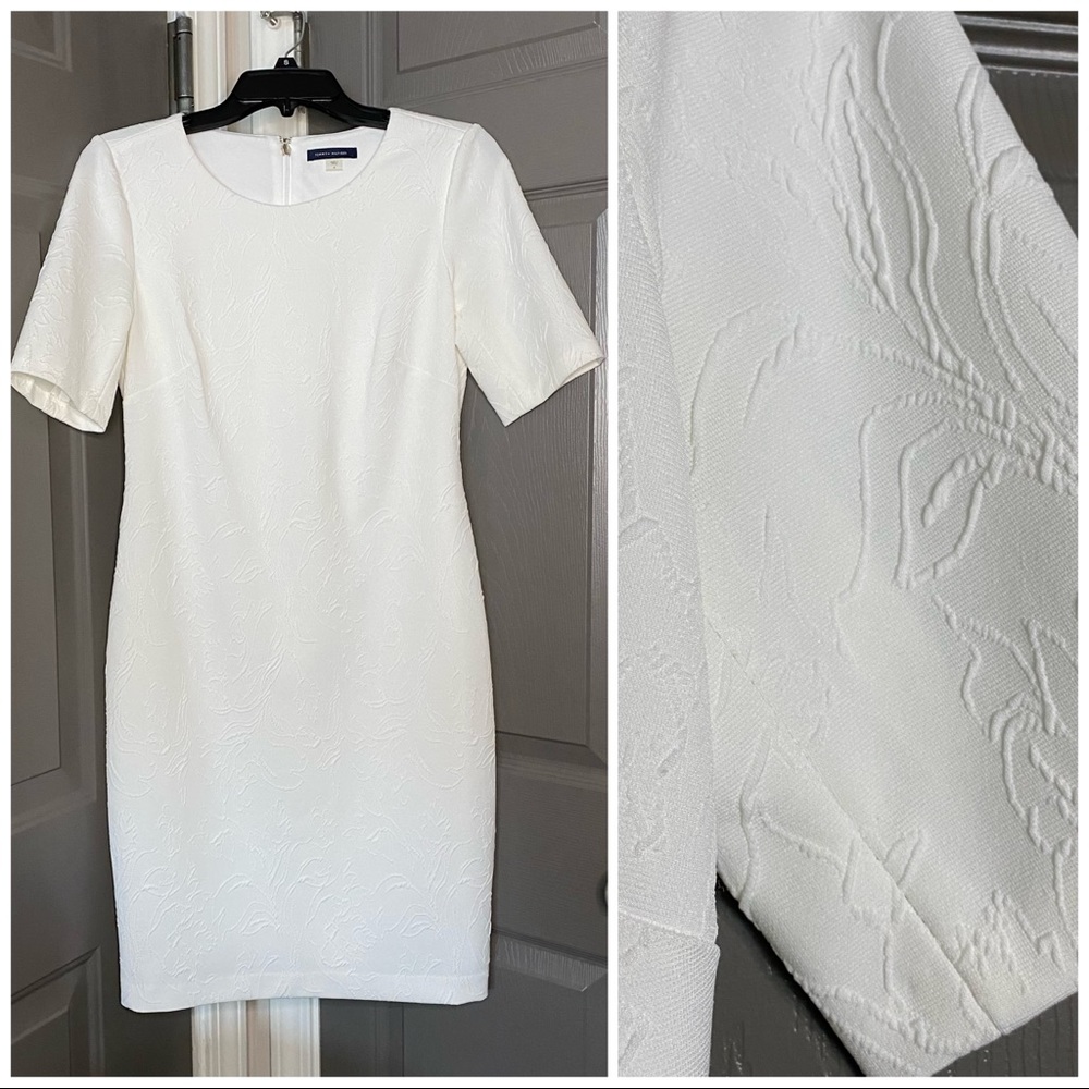 Tommy Hilfiger Ivory / Winter White Textured Sheath Dress Size 6